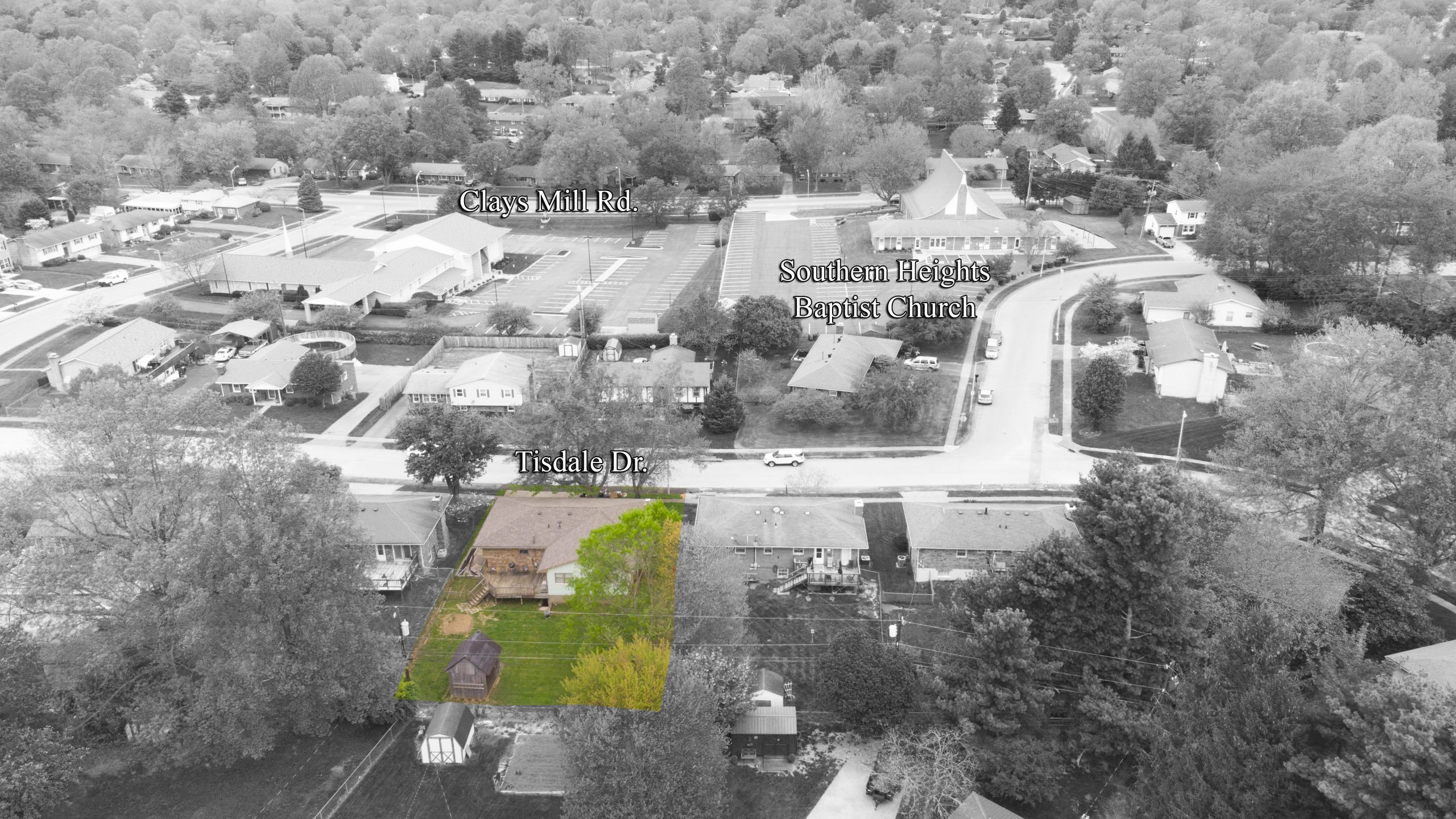 aerial photo showing neighborhood